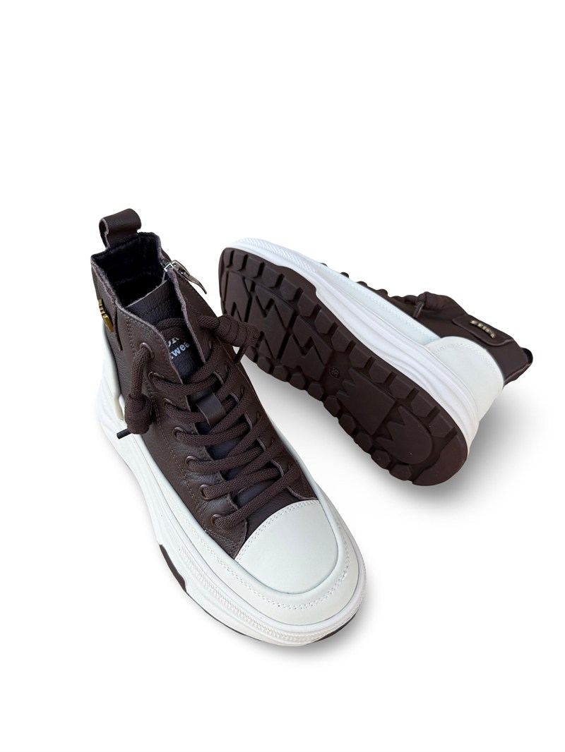 Guja 26K336-1 Hakiki Deri  Kadın Sneaker Bot Kahve