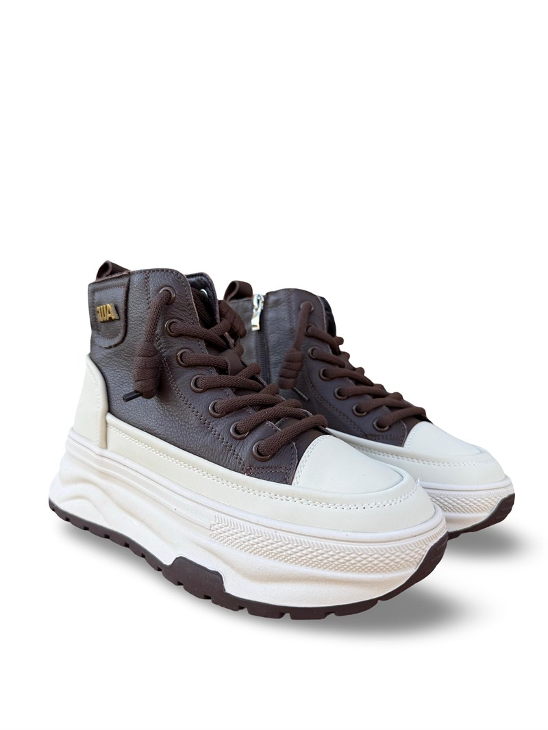 Guja 26K336-1 Hakiki Deri  Kadın Sneaker Bot Kahve