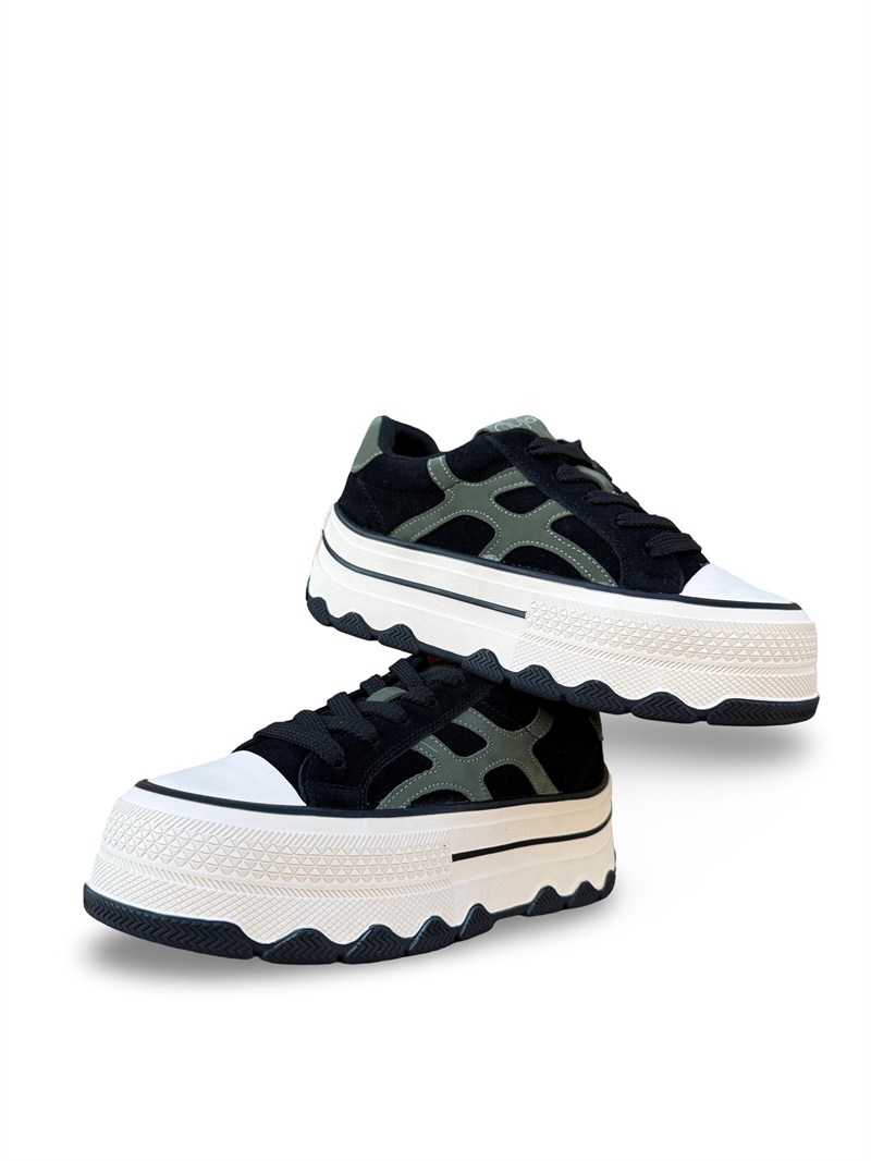 Guja 26K366 Hakiki Deri Kadın Sneaker Spor Siyah