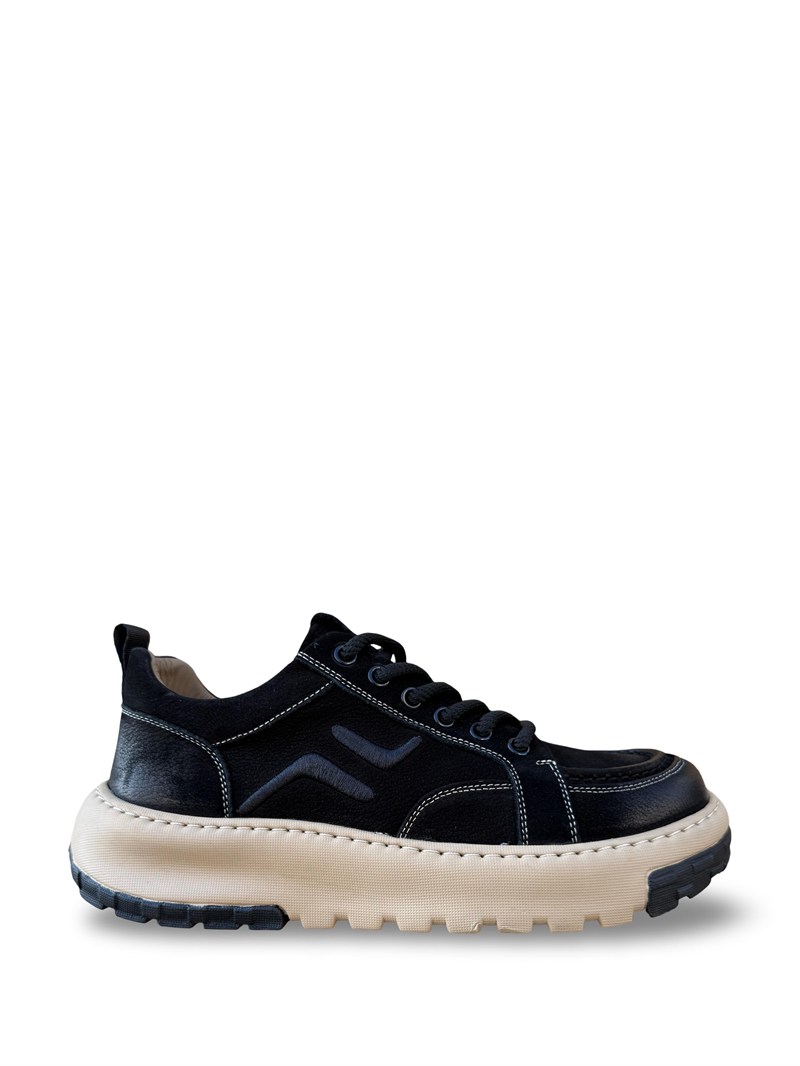 Guja 26K552 Hakiki Nubuk Deri Erkek Sneaker Spor Siyah