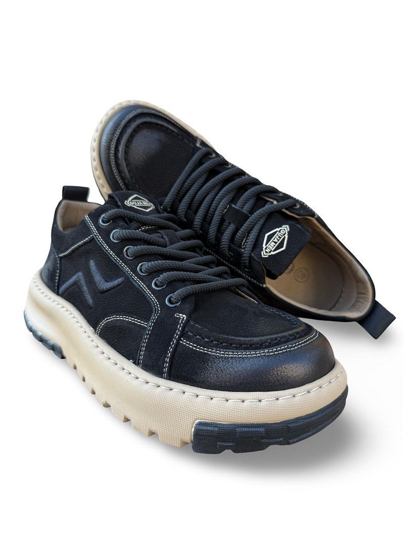 Guja 26K552 Hakiki Nubuk Deri Erkek Sneaker Spor Siyah