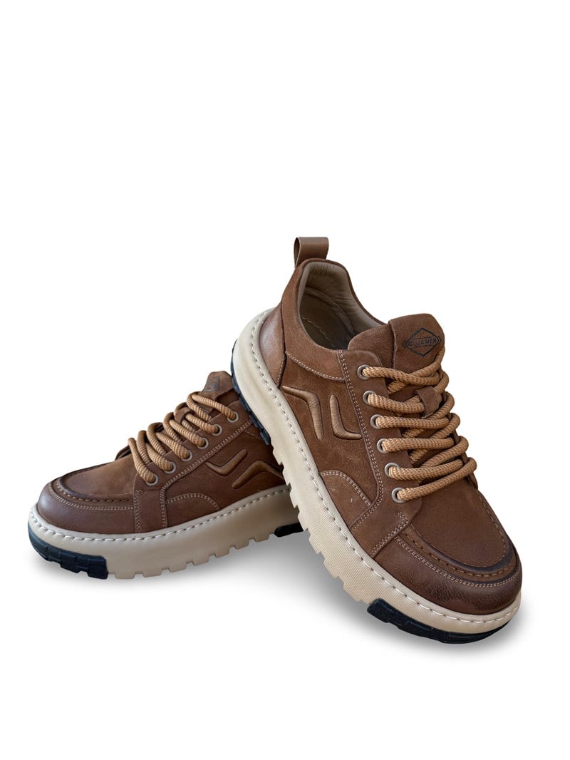 Guja 26K552 Hakiki Nubuk Deri Erkek Sneaker Spor Camel