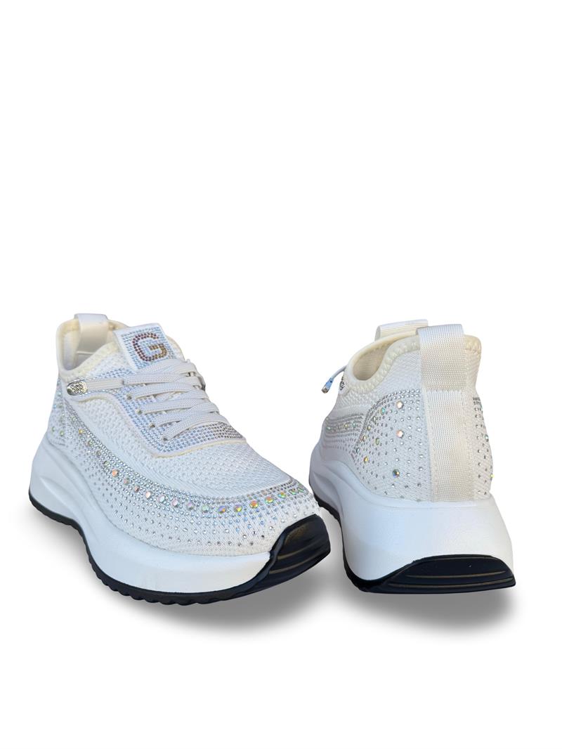 Guja Y301-3 Taşlı Kadın Spor Sneaker Beyaz