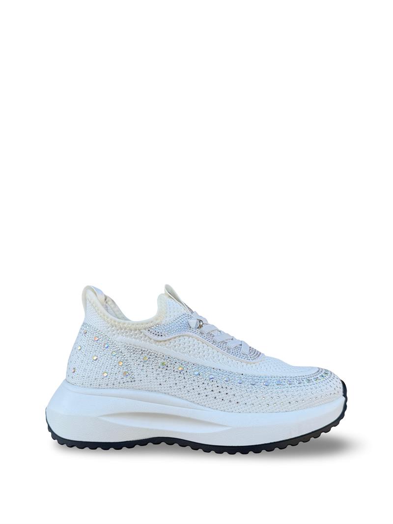 Guja Y301-3 Taşlı Kadın Spor Sneaker Beyaz