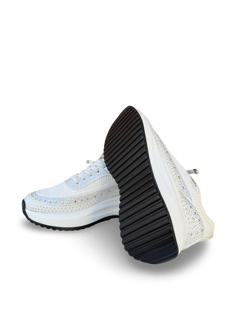 Guja Y301-3 Taşlı Kadın Spor Sneaker Beyaz