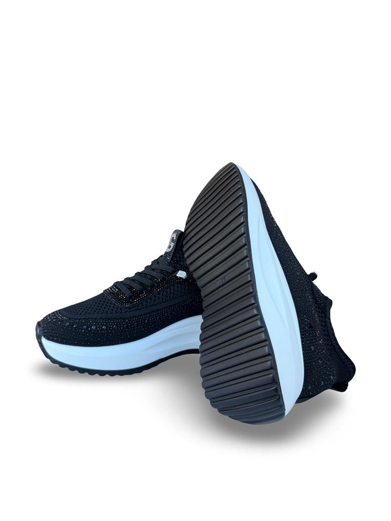 Guja Y301-3 Taşlı Kadın Spor Sneaker Siyah