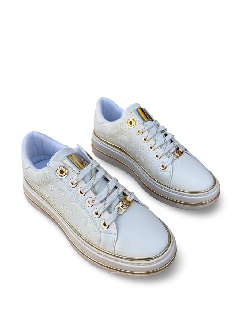 K73-2711 Eva Taban Kadın Sneaker Beyaz Altın