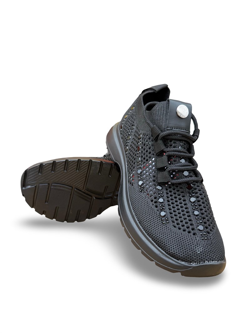 Kuum  K165203 Taş Detaylı Kadın Sneaker Siyah