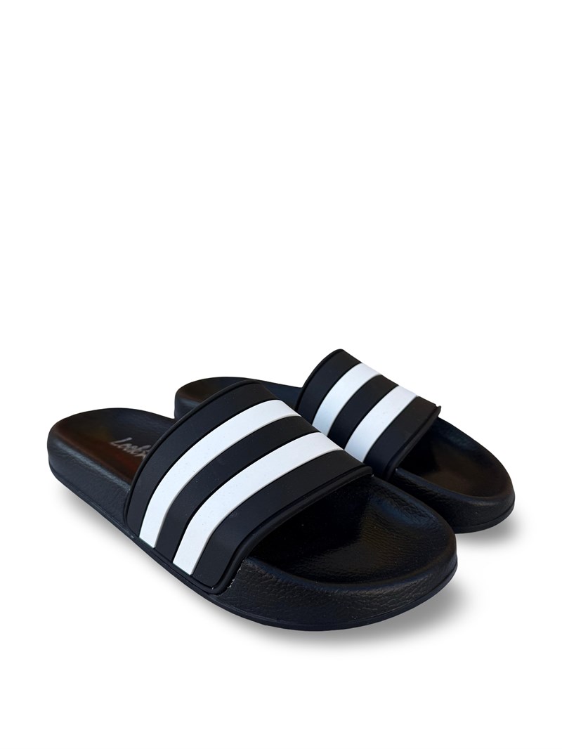 MYS S264018 Unisex Taraftar Terlik Siyah Beyaz