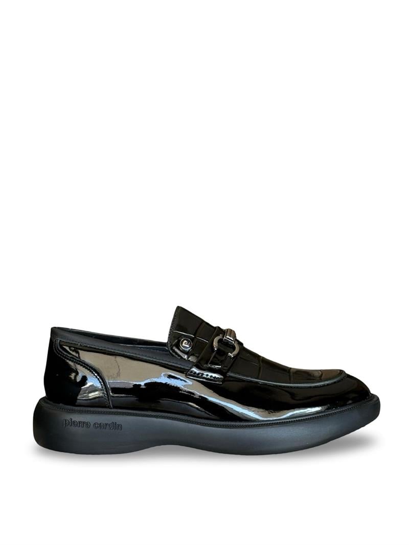 P.cardin 70919 Hakiki Deri  Eva Taban Kroko Klasik Loafer Siyah Rugan