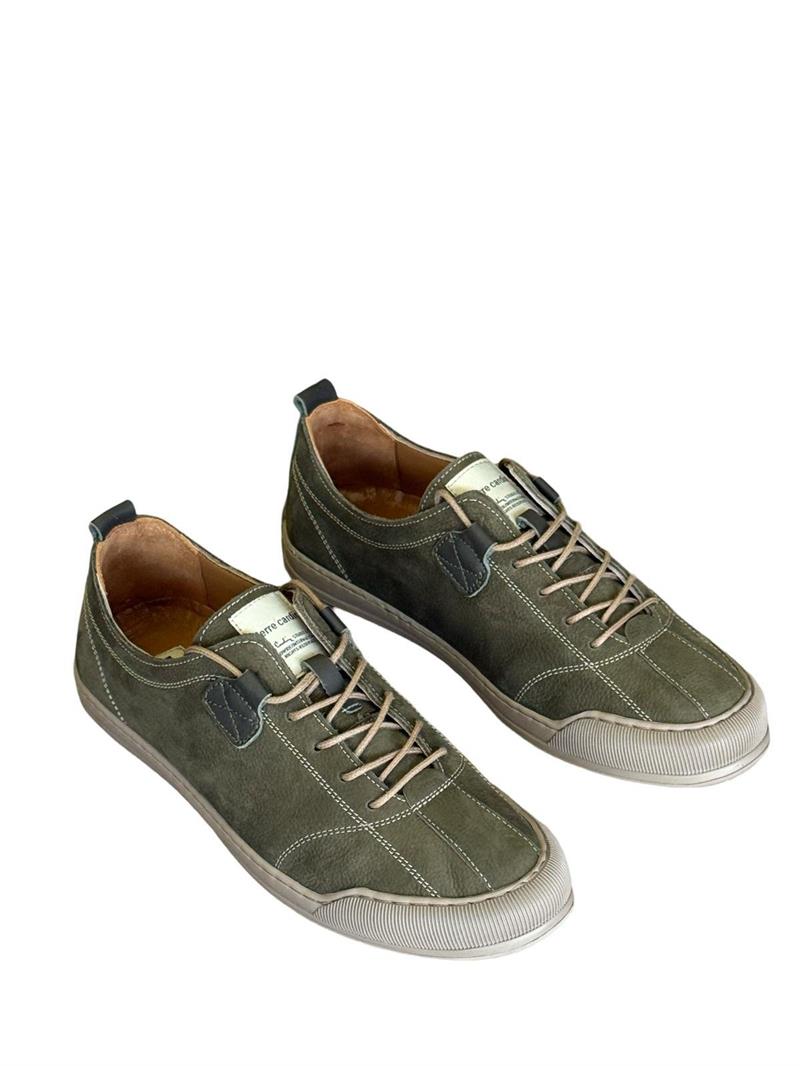 P.cardin 191200  Erkek Süet Babet Ayakkabı Haki Nubuk