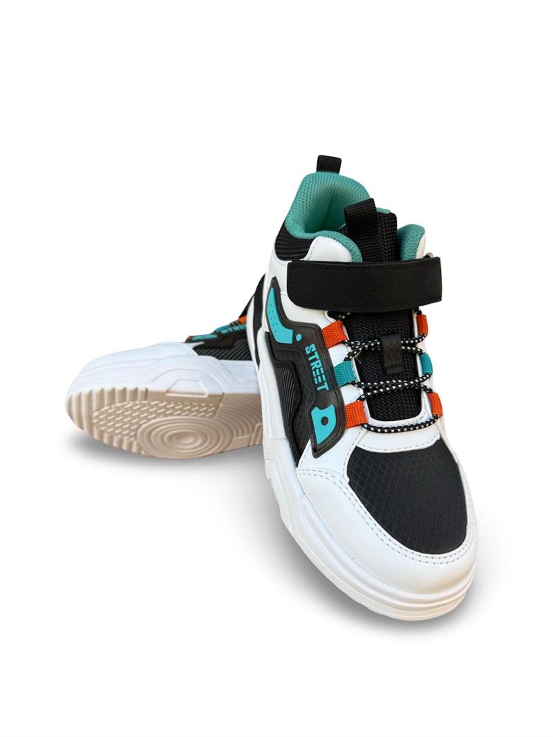 Pepino 1726Flt Çocuk Boğazlı Sneaker Siyah Beyaz