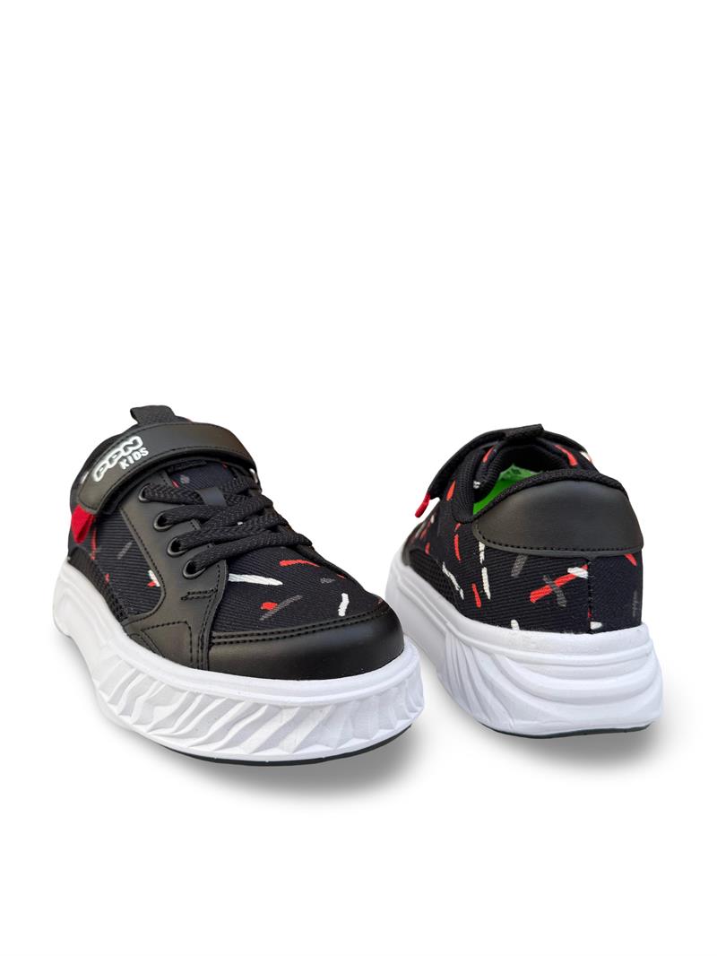 Pepino 1883Flt Cırtlı Fileli Hafif Unisex Çocuk Spor Ayakkabı Siyah