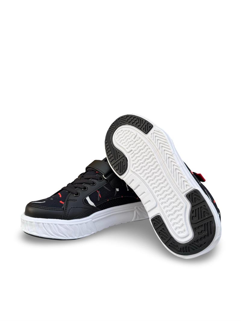 Pepino 1883Flt Cırtlı Fileli Hafif Unisex Çocuk Spor Ayakkabı Siyah