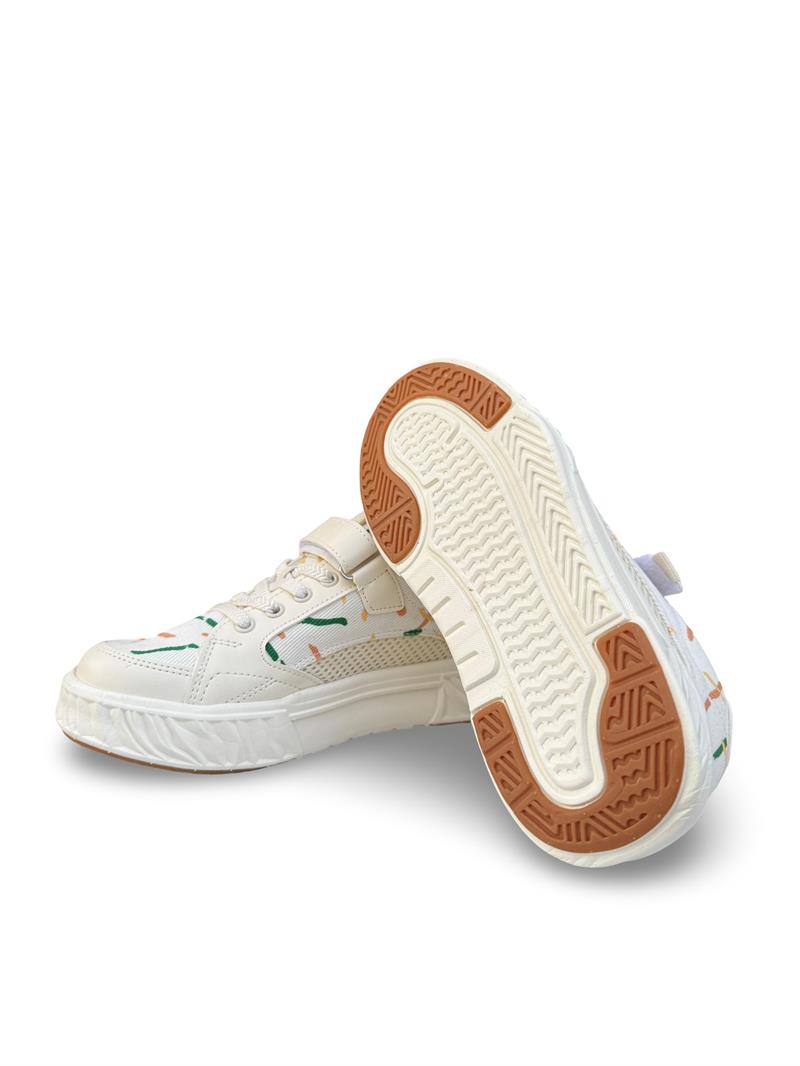 Pepino 1883Flt Cırtlı Fileli Hafif Unisex Çocuk Spor Ayakkabı Krem