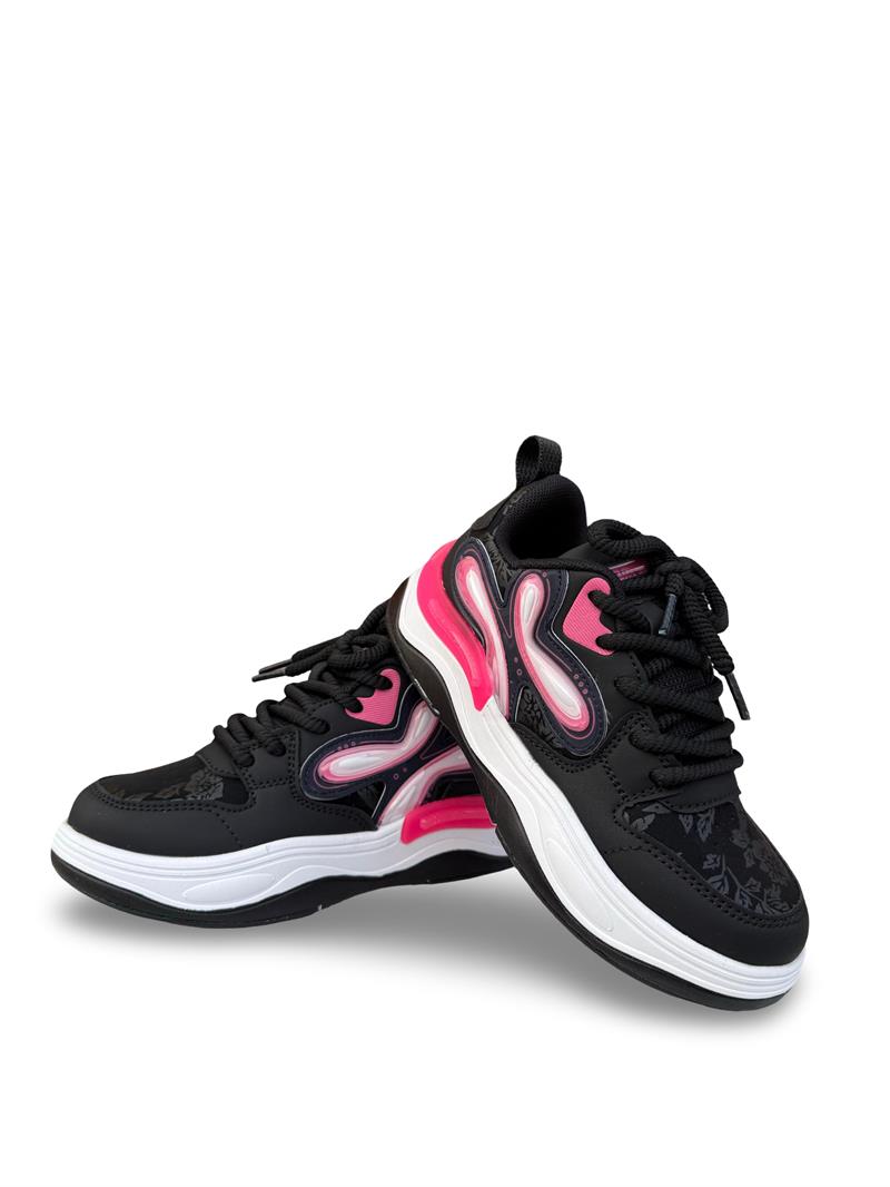 Pepino 1990Flt Çocuk Spor Sneaker Siyah Fuşya