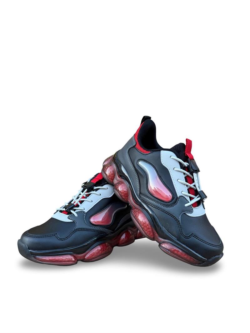 Pepino 2054 Air Taban Çocuk Spor Sneaker Siyah Kırmızı