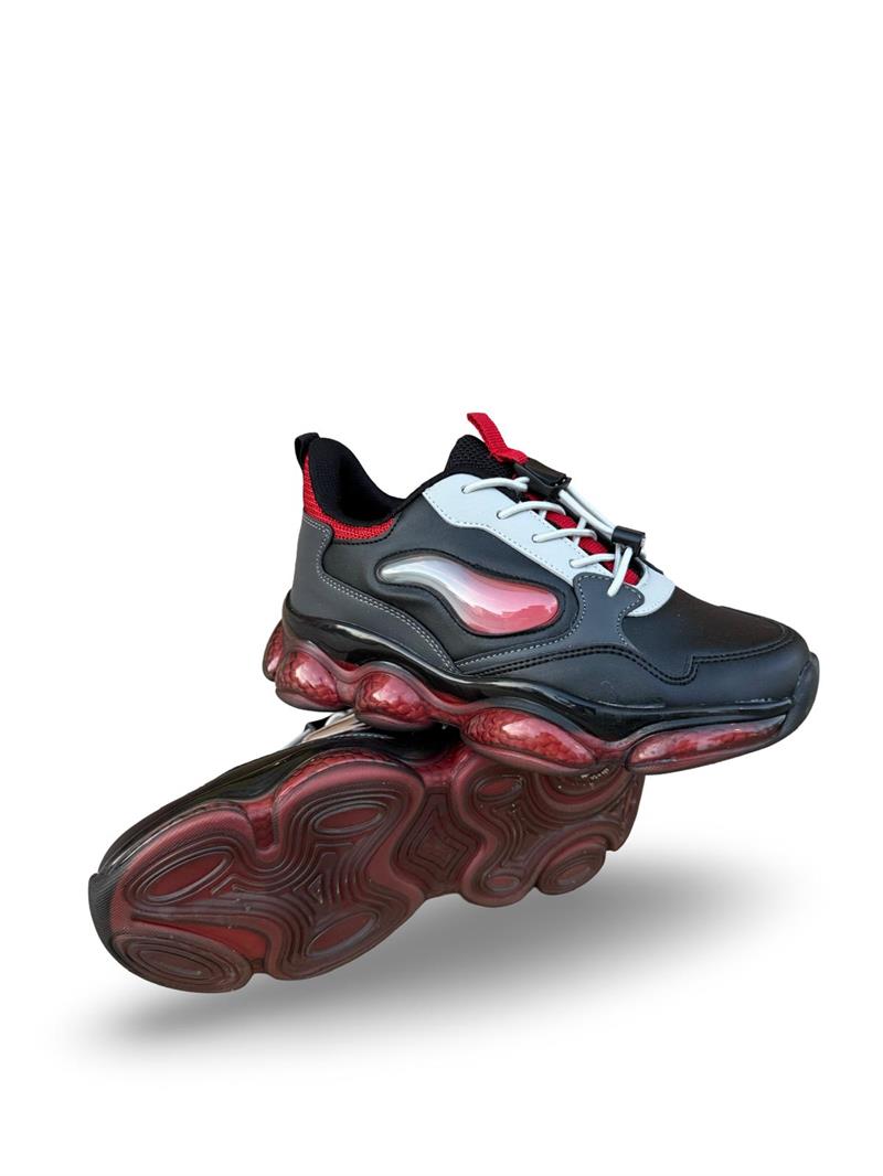 Pepino 2054 Air Taban Çocuk Spor Sneaker Siyah Kırmızı