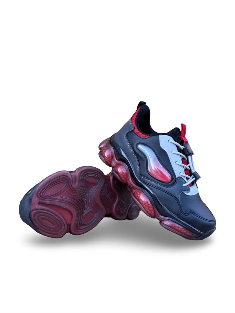 Pepino 2054 Air Taban Çocuk Spor Sneaker Siyah Kırmızı