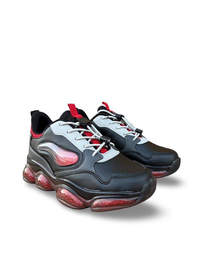Pepino 2054 Air Taban Çocuk Spor Sneaker Siyah Kırmızı