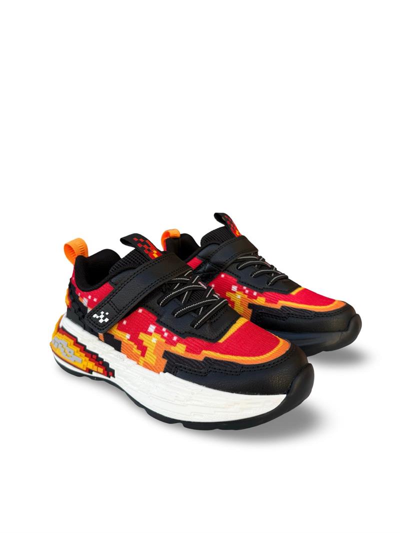 Pepino 2216Flt Çocuk Rahat Sneaker Siyah Kırmızı