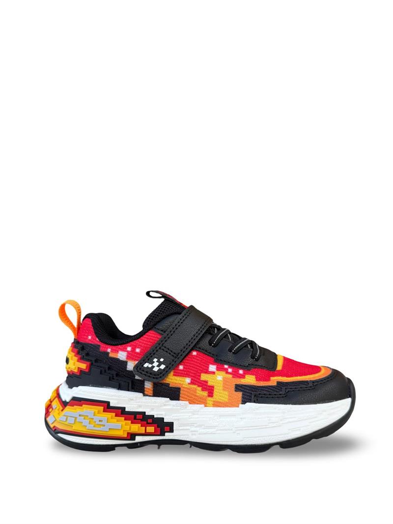 Pepino 2216Flt Çocuk Rahat Sneaker Siyah Kırmızı