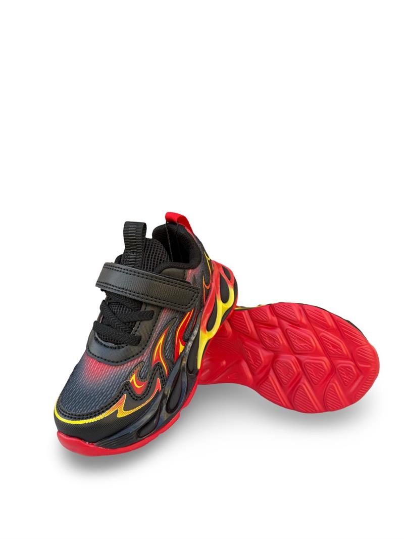 Pepino 2226Ptk Cırtlı Unisex Çocuk Spor Ayakkabı Siyah Kırmızı
