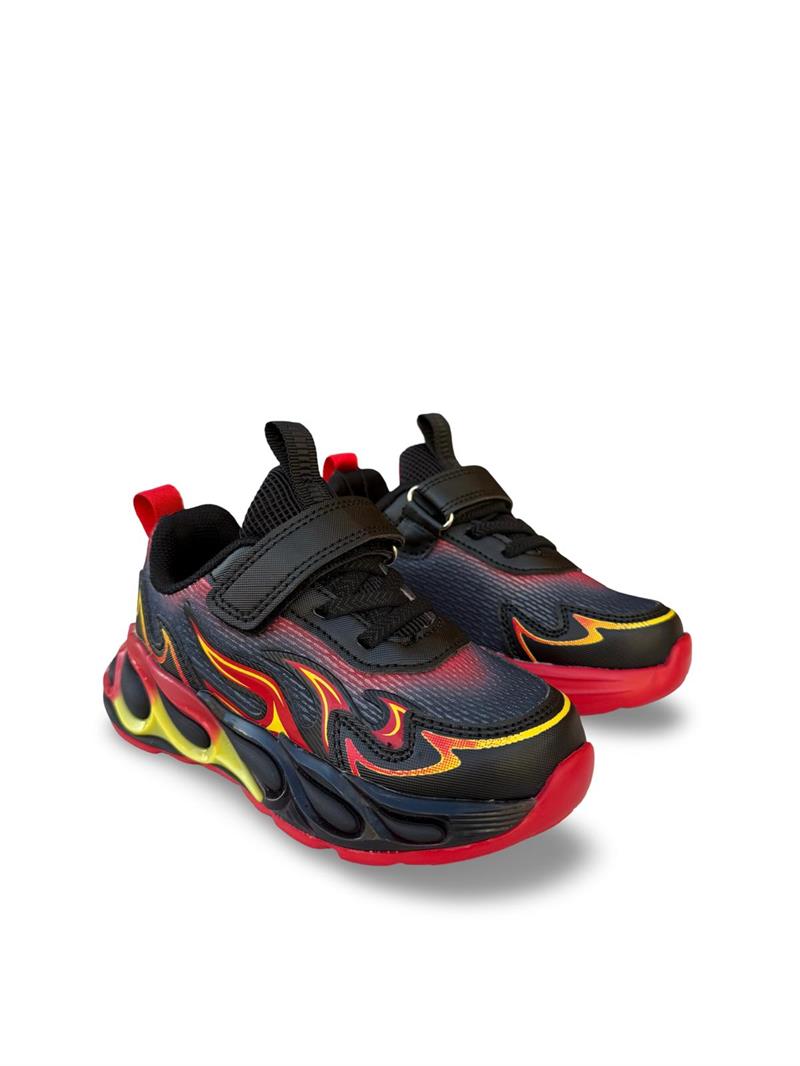 Pepino 2226Ptk Cırtlı Unisex Çocuk Spor Ayakkabı Siyah Kırmızı