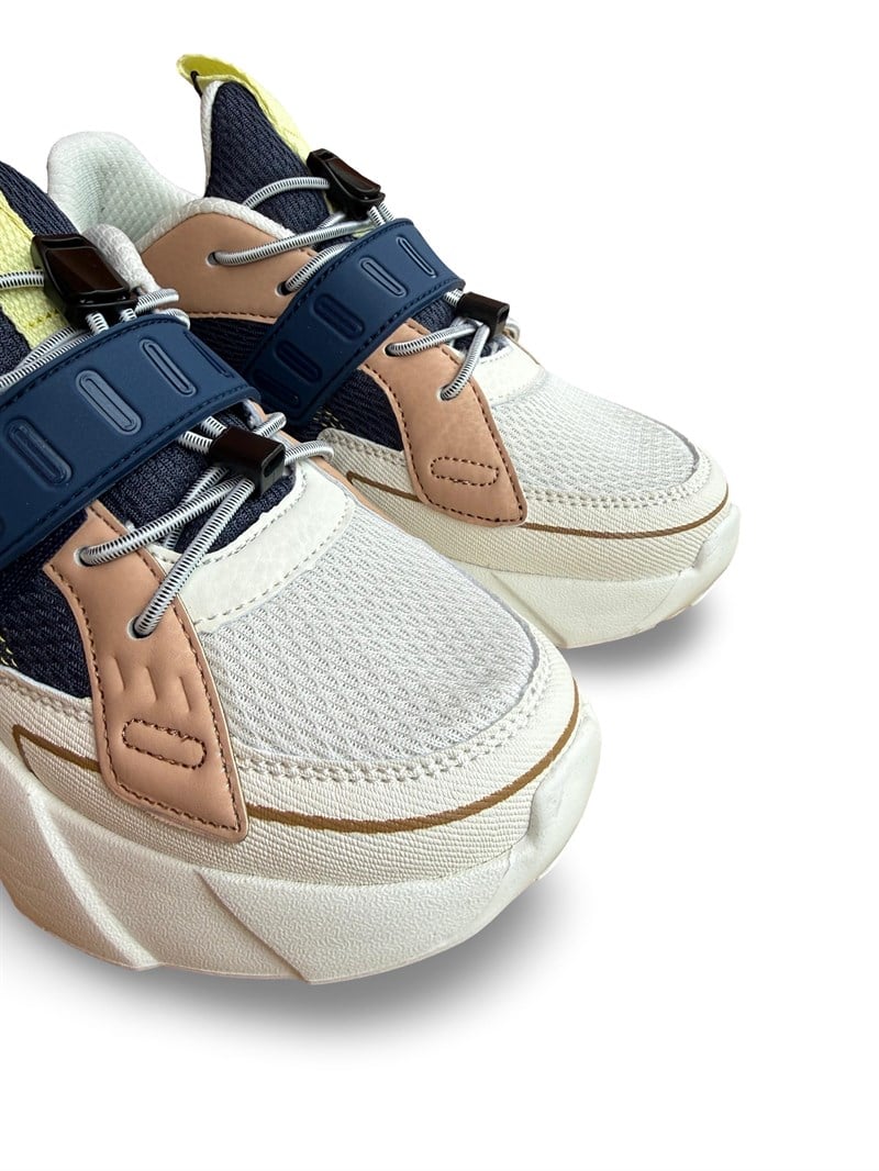 Pepino 2239Flt Unisex Çocuk Spor Sneaker Krem Siyah