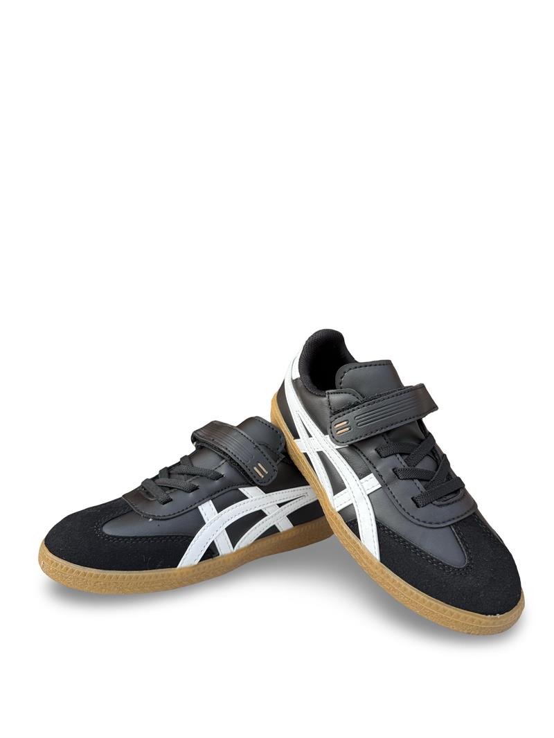 Tayger F6040 Cırtlı Çocuk Spor Sneaker Siyah Beyaz