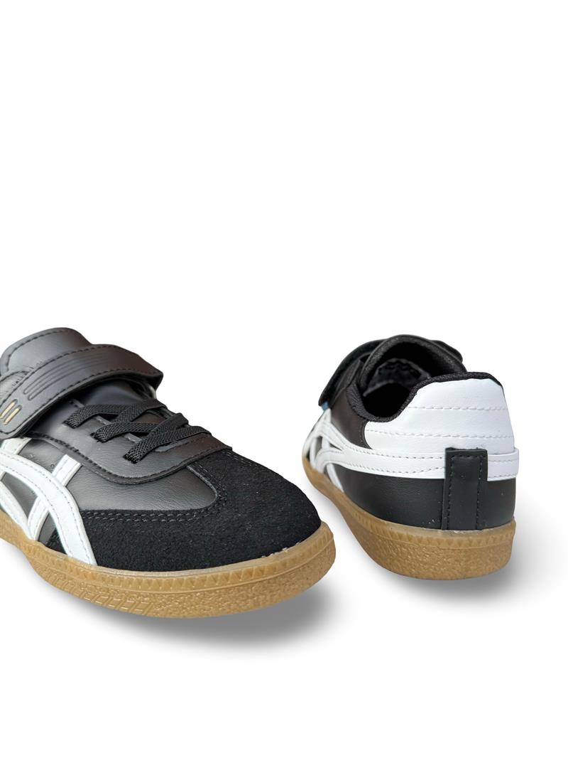 Tayger F6040 Cırtlı Çocuk Spor Sneaker Siyah Beyaz