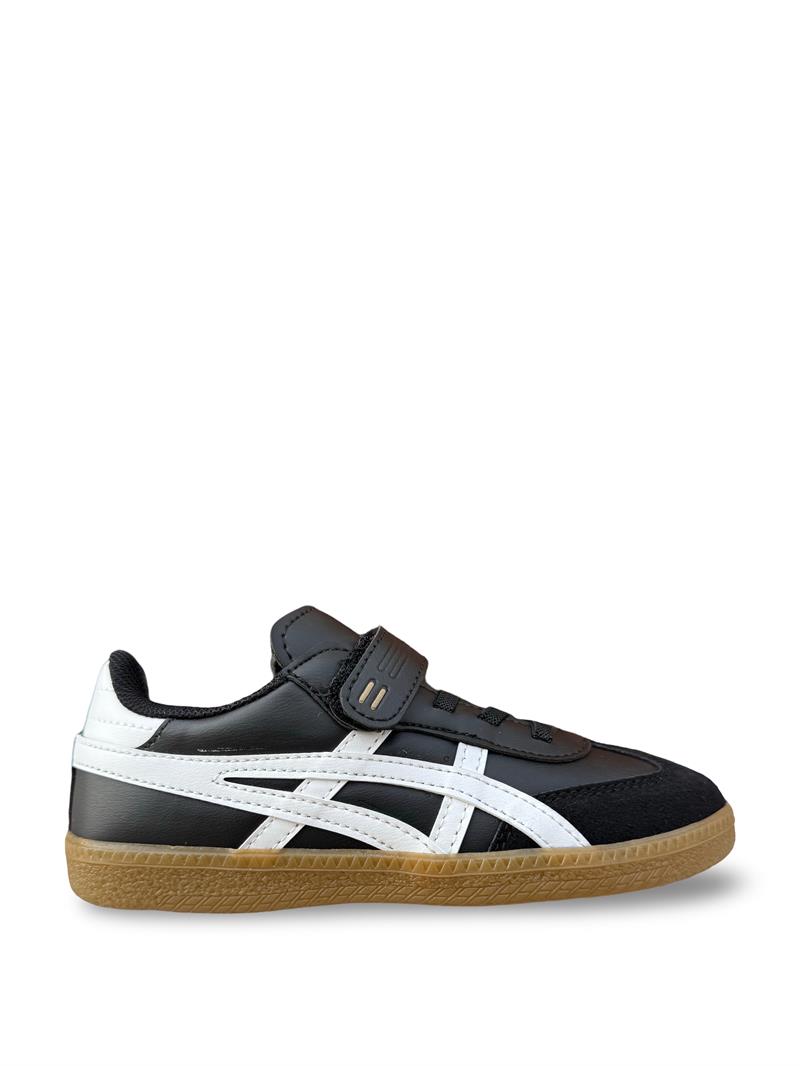 Tayger F6040 Cırtlı Çocuk Spor Sneaker Siyah Beyaz