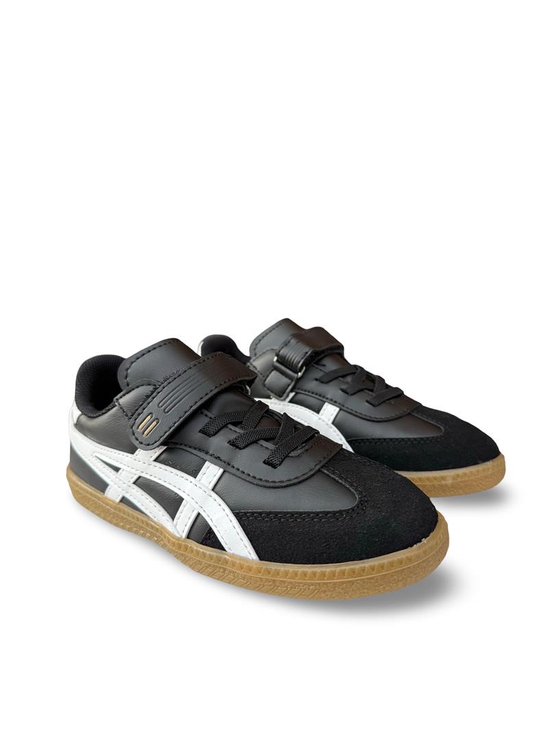 Tayger F6040 Cırtlı Çocuk Spor Sneaker Siyah Beyaz