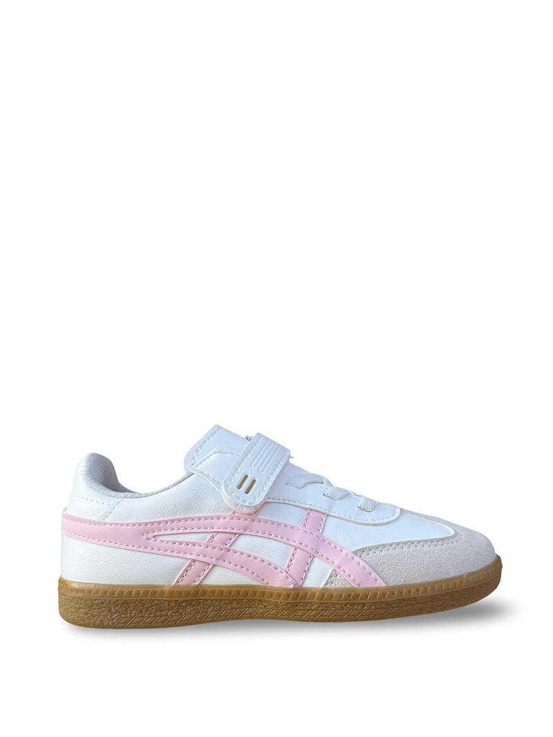 Tayger F6040 Cırtlı Çocuk Spor Sneaker Beyaz Pembe