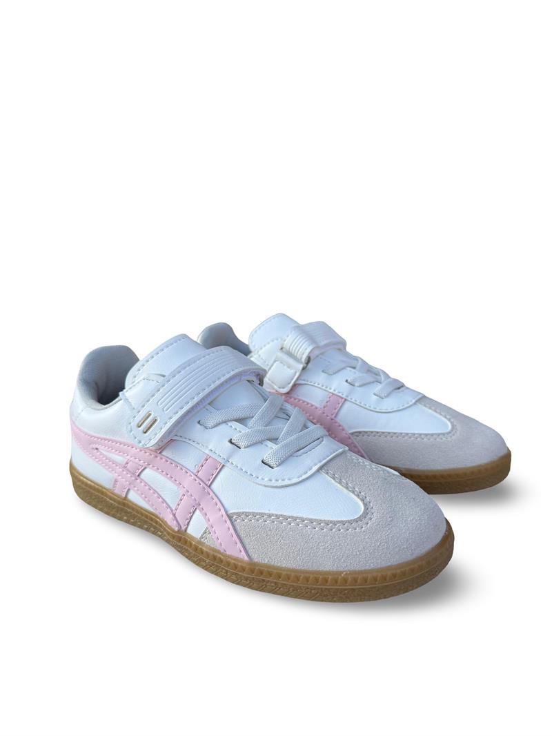 Tayger F6040 Cırtlı Çocuk Spor Sneaker Beyaz Pembe