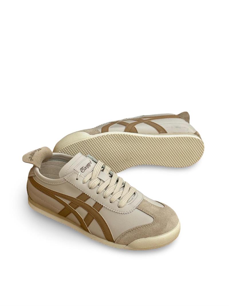 Tayger Z-3232 Hakiki Deri Kadın Spor Sneaker Bej Kahve