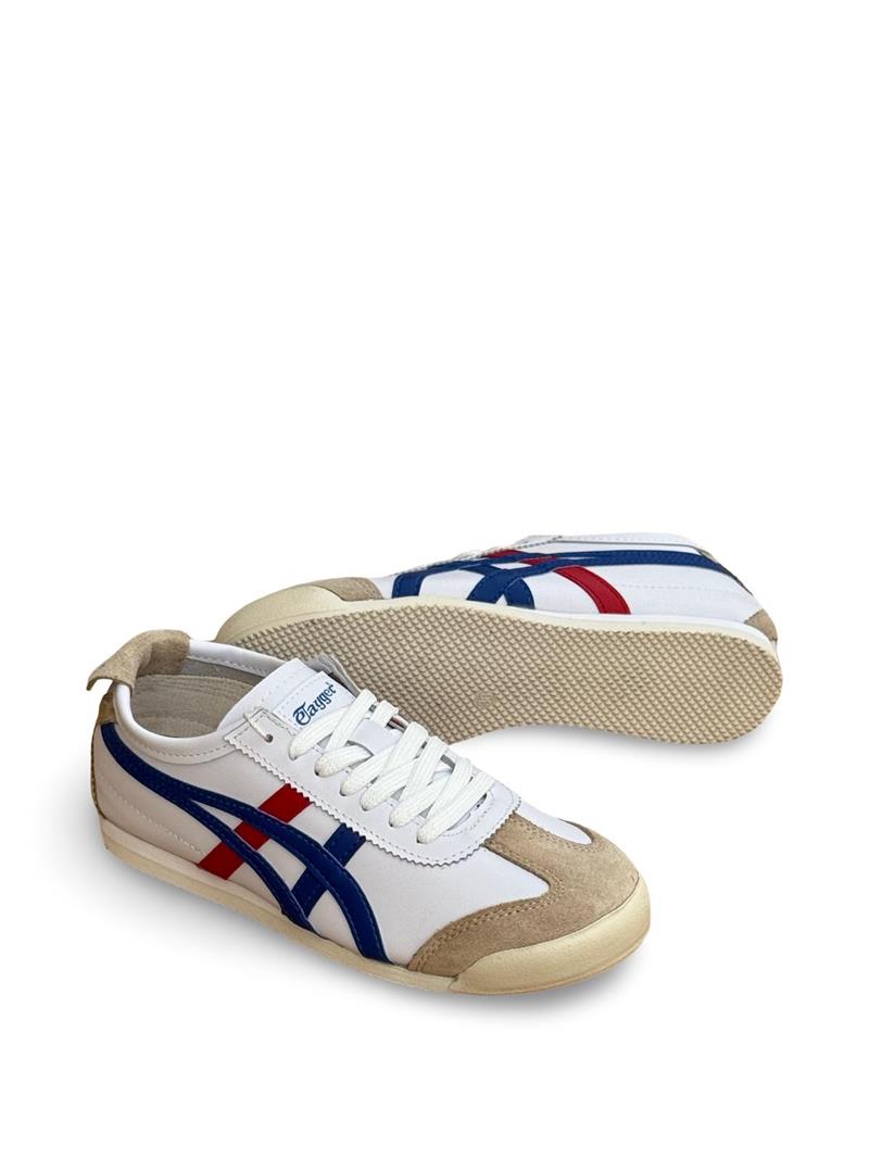Tayger Z-3232 Hakiki Deri Kadın Spor Sneaker Beyaz Mavi