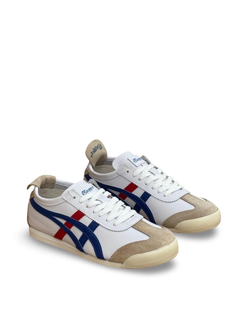 Tayger Z-3232 Hakiki Deri Kadın Spor Sneaker Beyaz Mavi