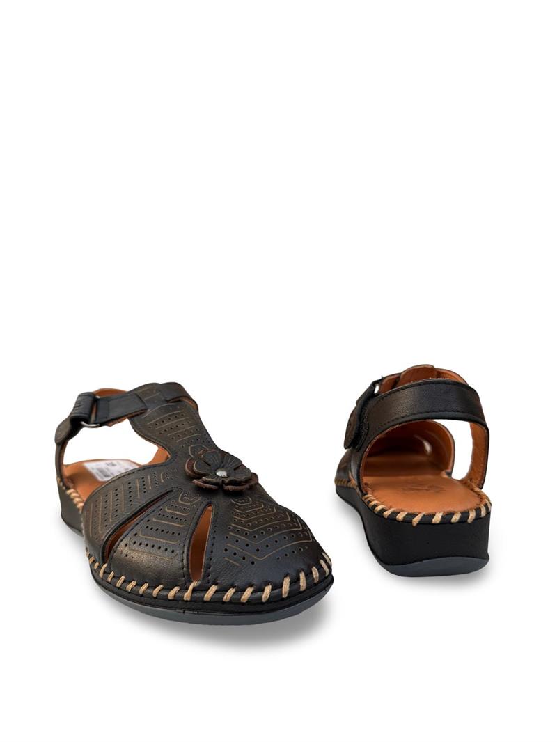 Venüs 2313704Y Hakiki Deri Comfort Taban Kadın Günlük Sandalet Ayakkabı Siyah