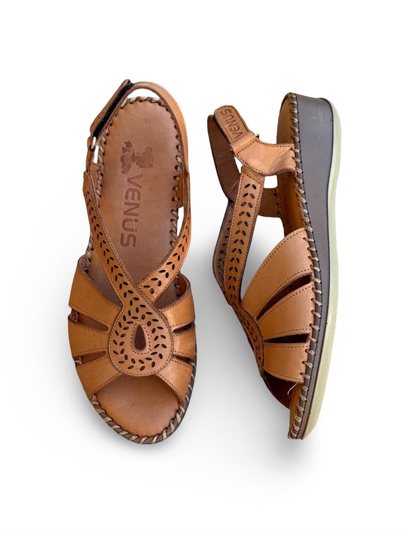 Venüs 2313711Y Hakiki Deri Comfort Taban Kadın Sandalet Taba