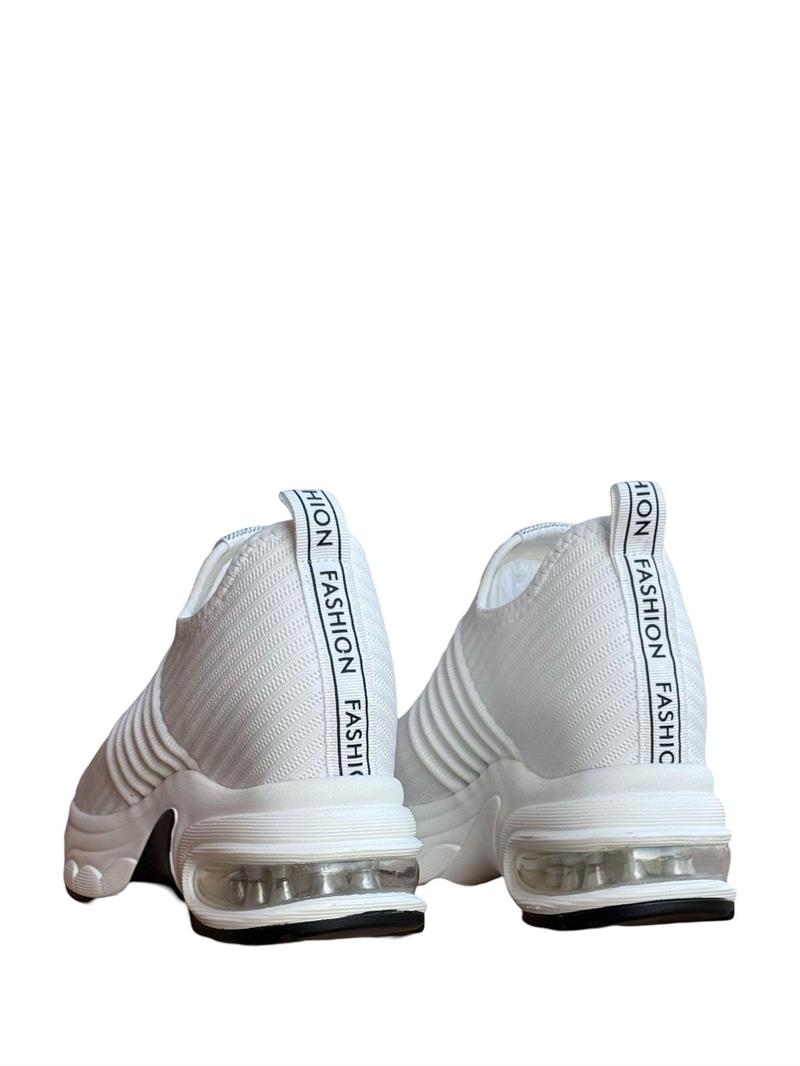 Yalınayak 25Y300-8 Taş Detaylı Aır Taban Kadın Sneaker Beyaz