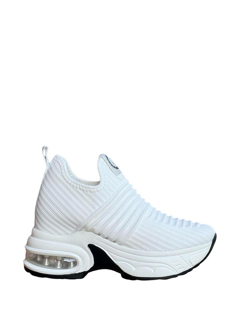 Yalınayak 25Y300-8 Taş Detaylı Aır Taban Kadın Sneaker Beyaz