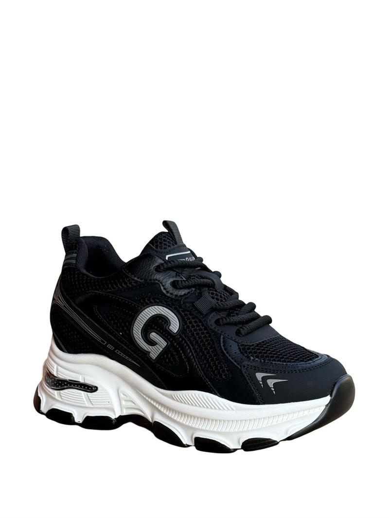 Yalınayak 25Y323 Kadın Aır Taban Sneaker Spor Siyah
