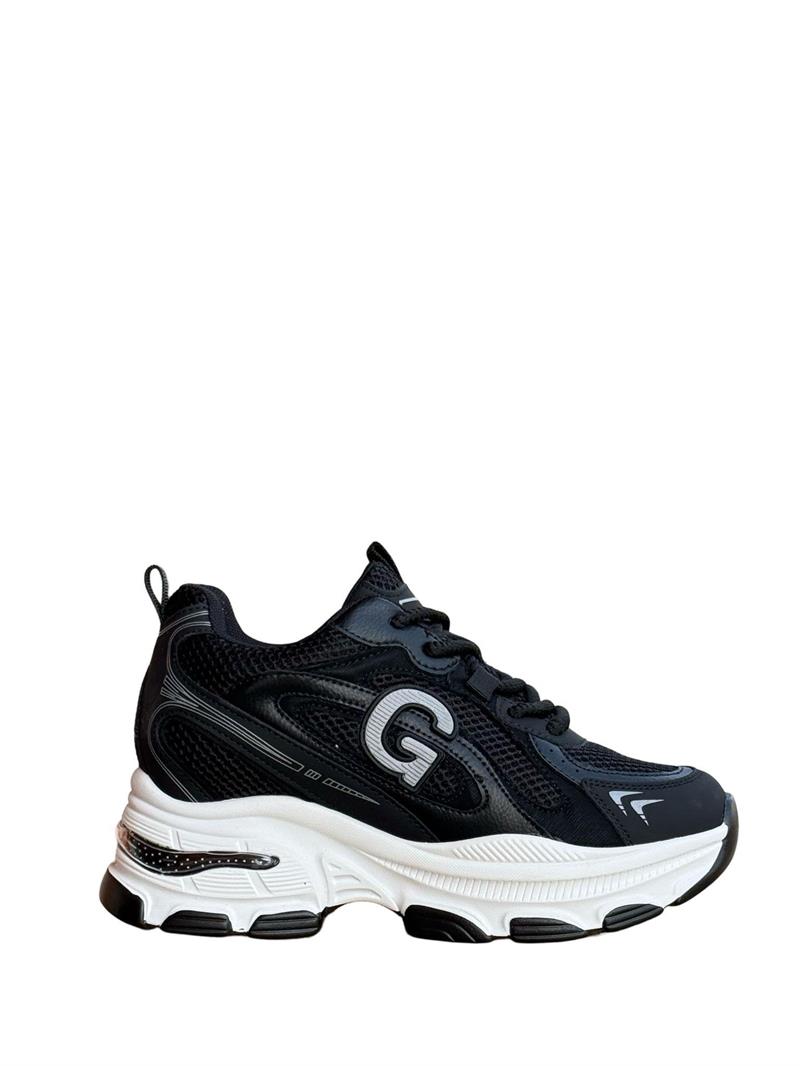 Yalınayak 25Y323 Kadın Aır Taban Sneaker Spor Siyah