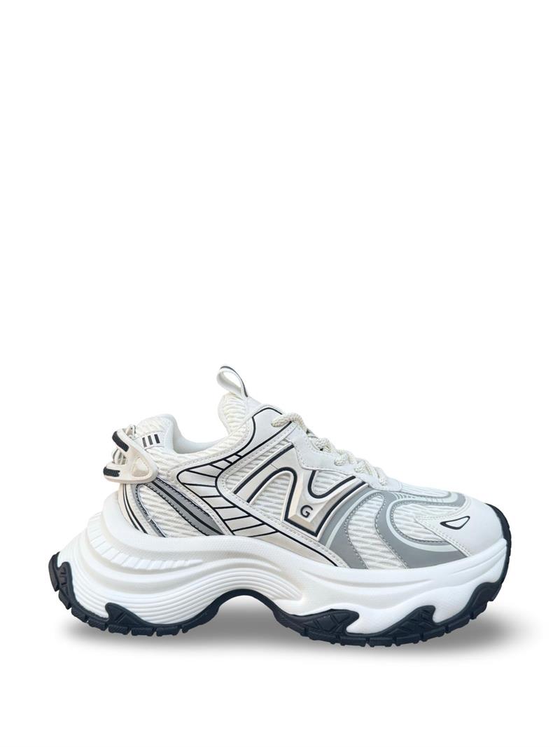Yalınayak 25Y324 Kadın Yüksek Taban Sneaker Spor Beyaz