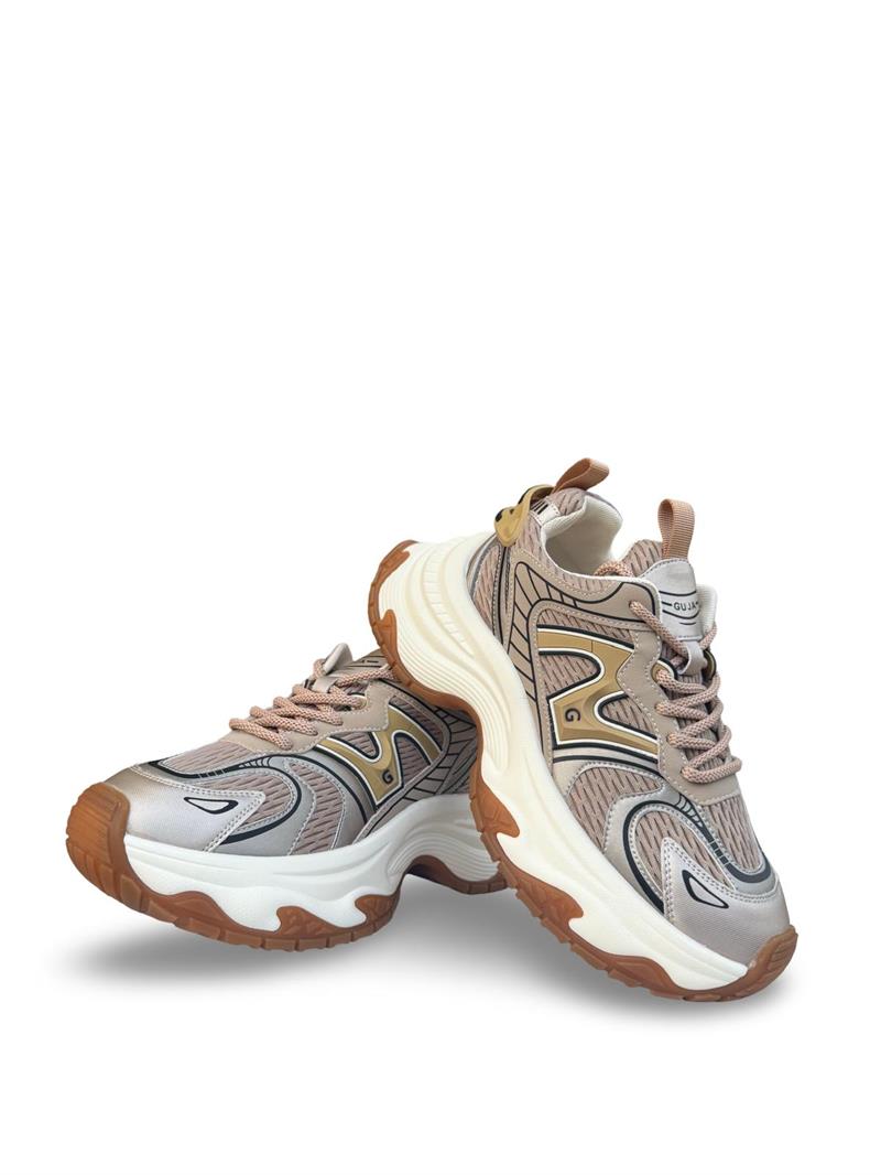Yalınayak 25Y324 Kadın Yüksek Taban Sneaker Spor Bej