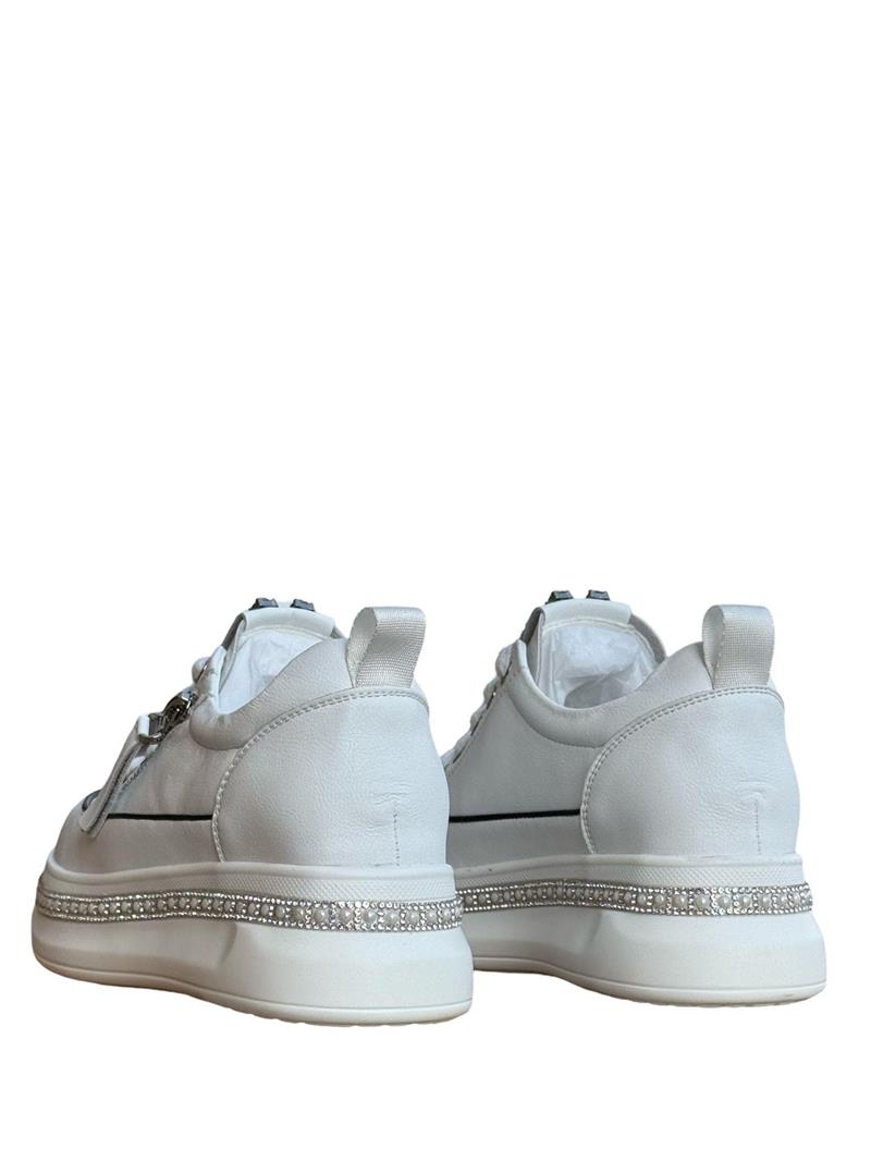 Yalınayak 25Y423-4 Taş Detaylı Kadın Eva Taban Sneaker Beyaz