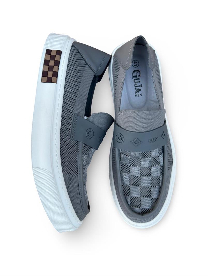 Yalınayak 25Y501-7 Erkek Keten Loafer Gri