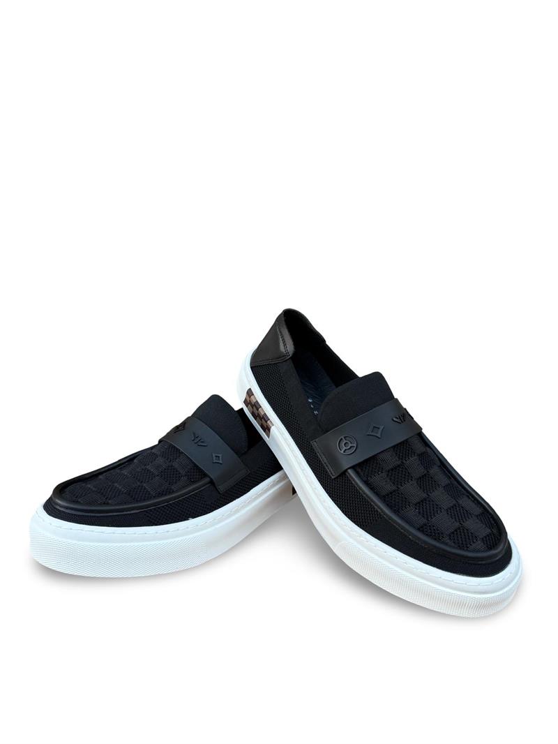 Yalınayak 25Y501-7 Erkek Keten Loafer Siyah