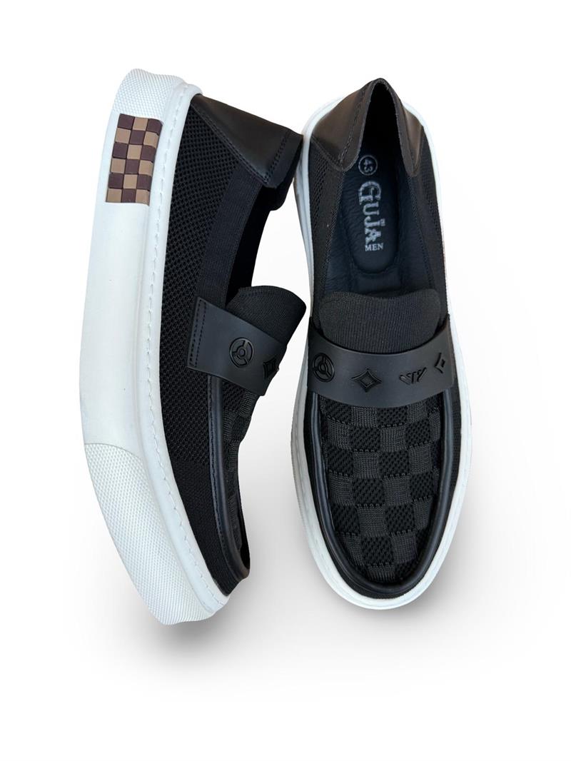 Yalınayak 25Y501-7 Erkek Keten Loafer Siyah